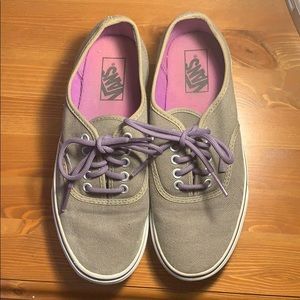 Purple and gray Vans